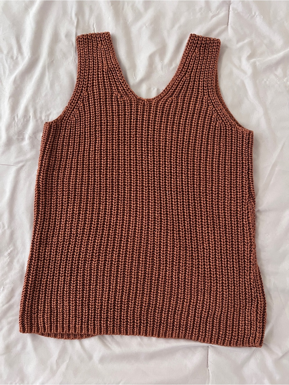 LOFT Ribbed Knit Tank in Rust - Picture 2 of 4